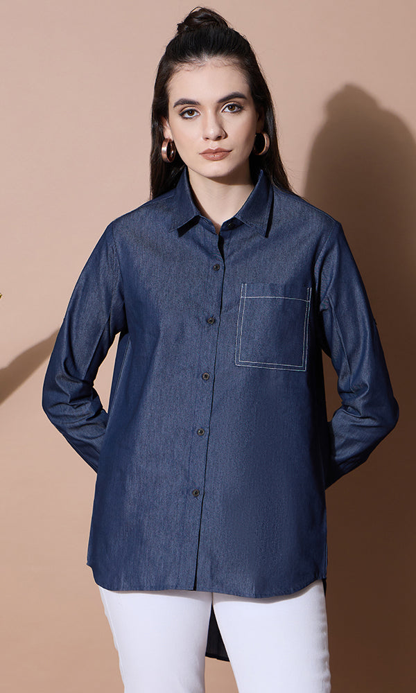 BLUE DENIM DIVA SHIRT FOR WOMEN