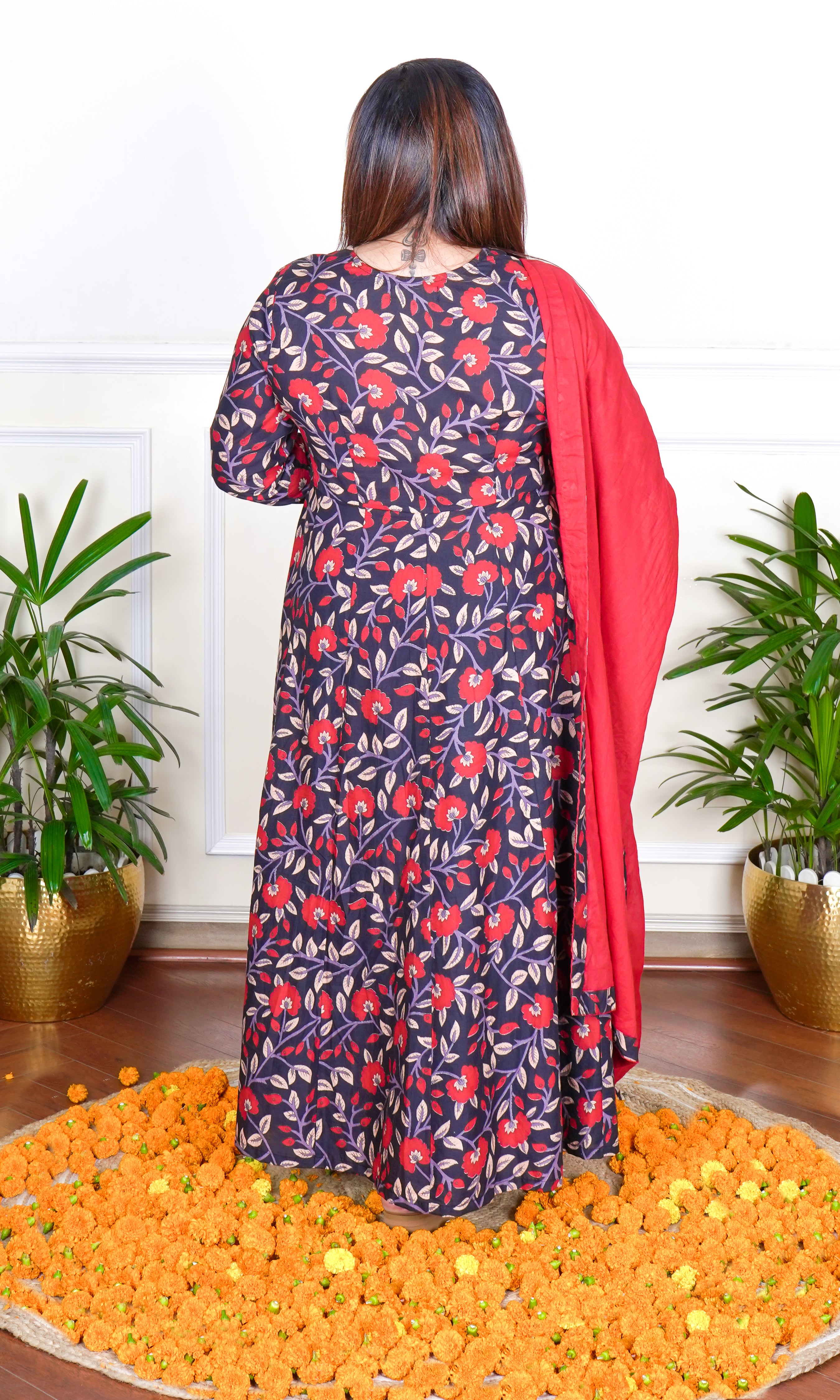 FLORAL PRINTED KALIDAAR KURTA WITH PANT AND DUPATTA