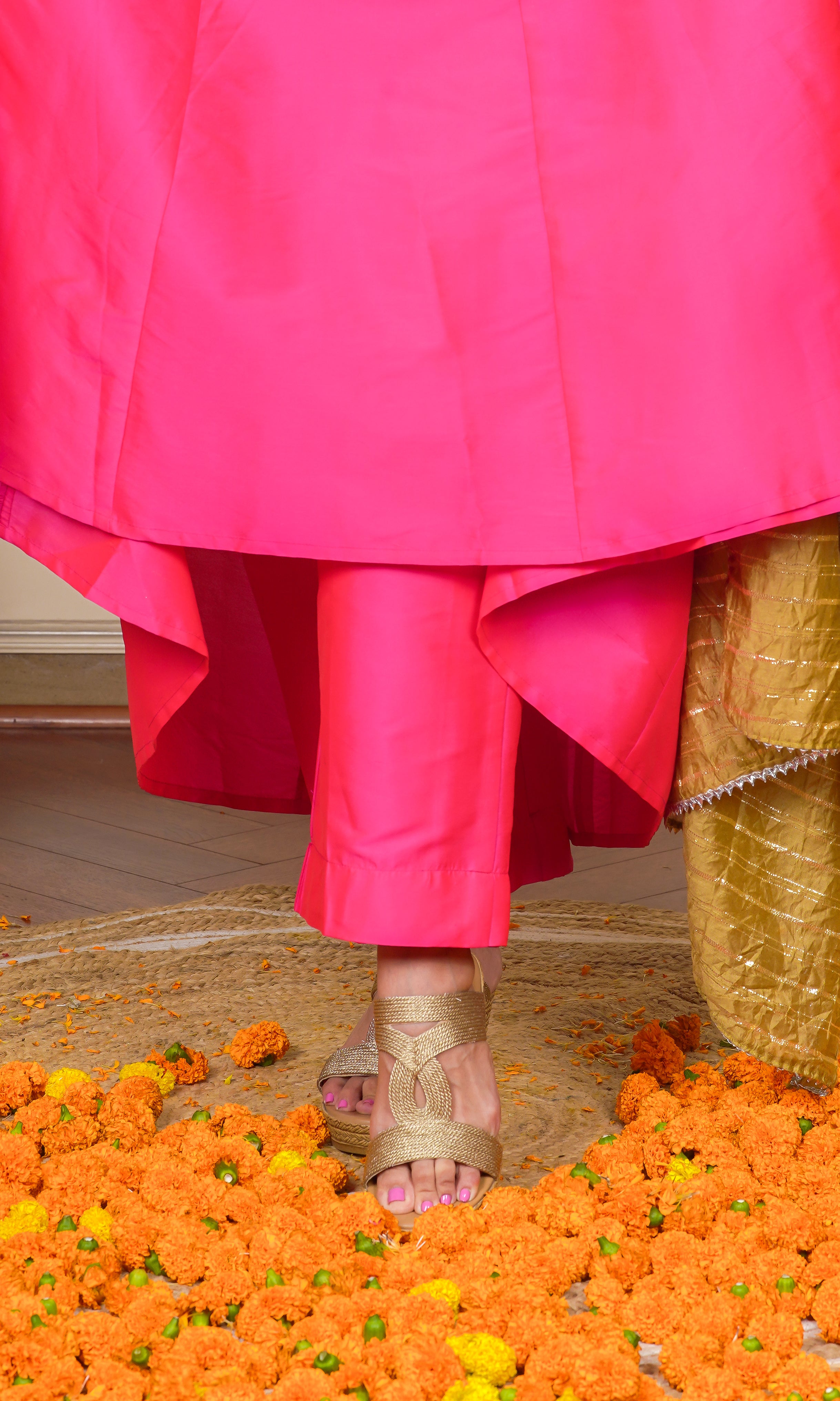 PINK KALIDAAR KURTA WITH PANTS AND DUPATTA