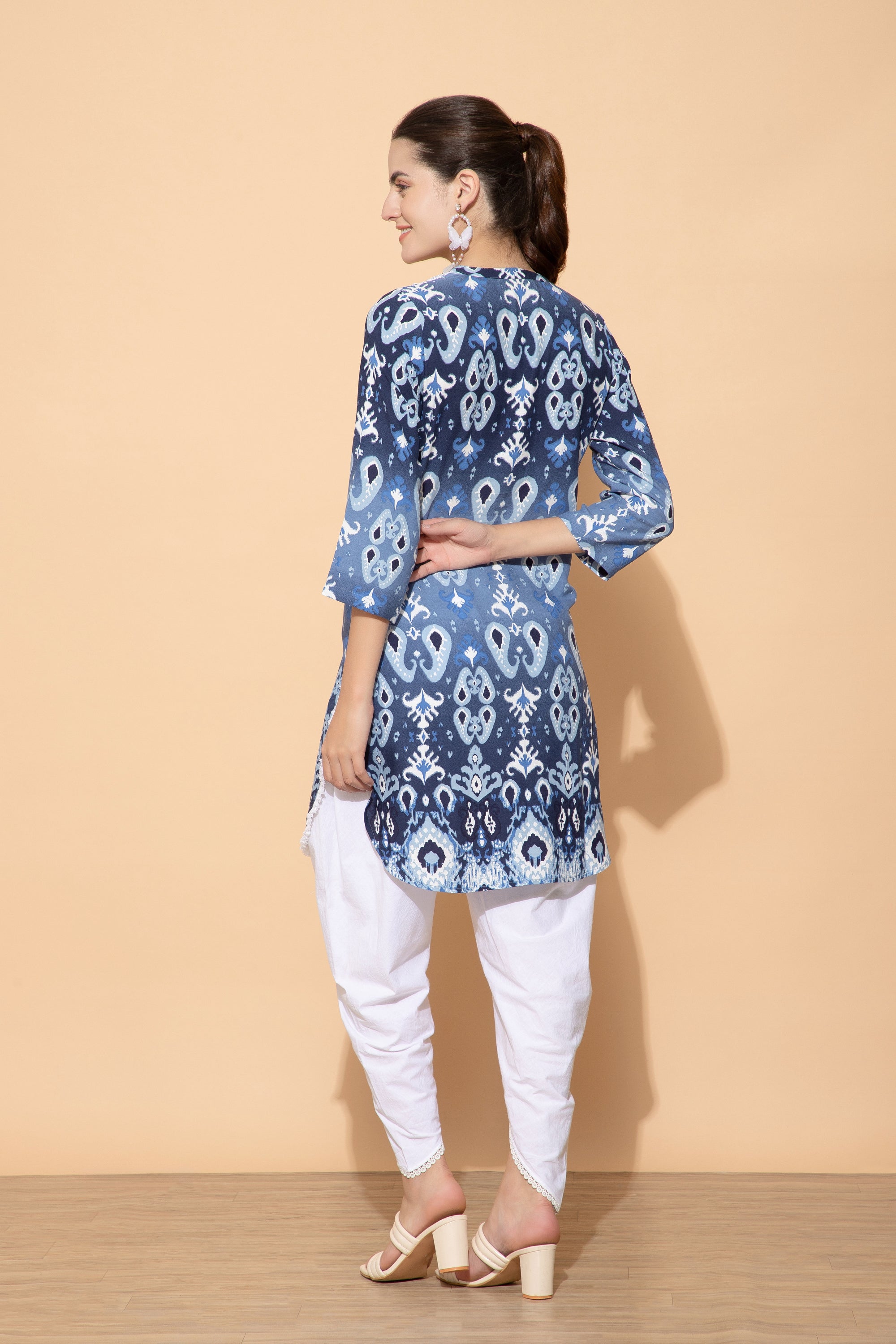 Printed Blue Cotton Coord set For Women