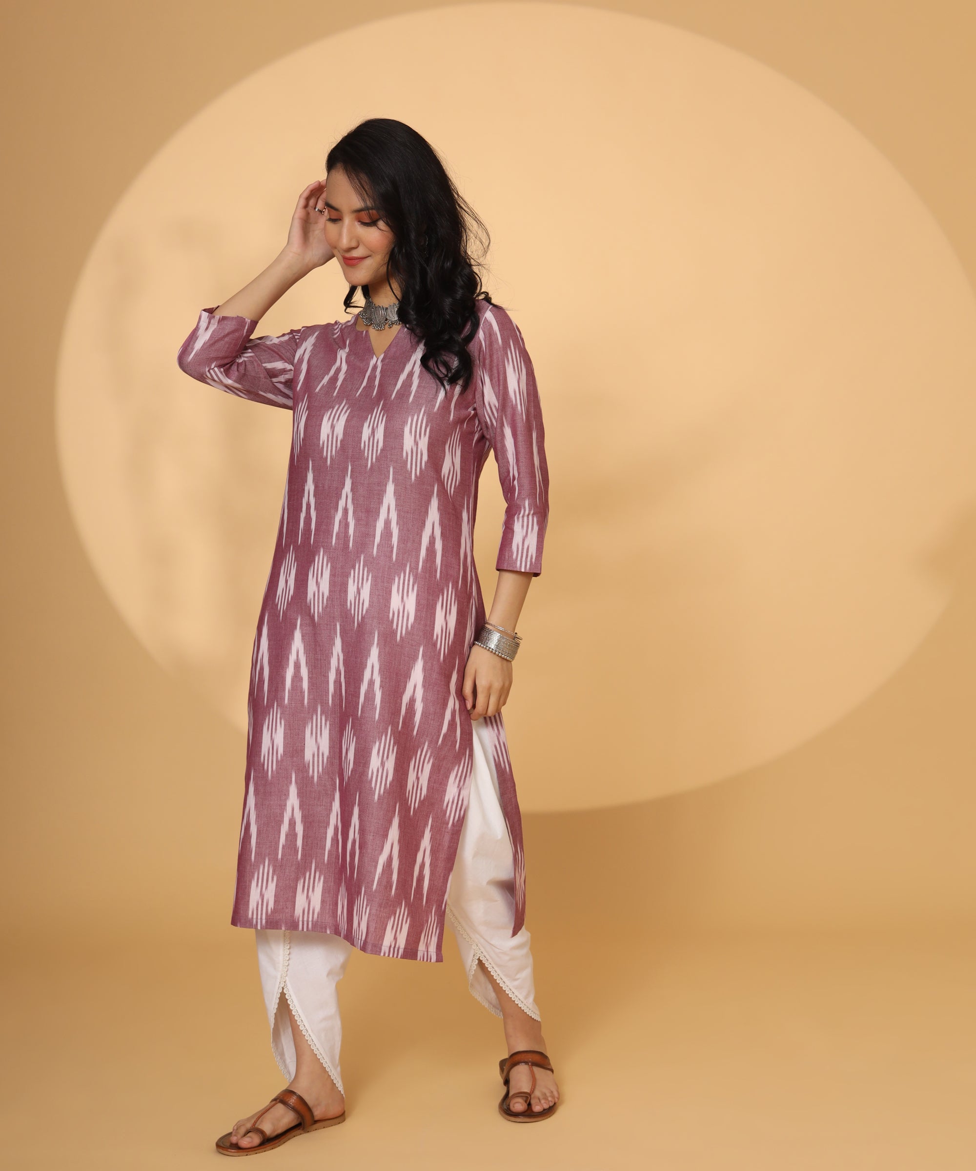 I AM POWER IKKAT KURTA TULIP PANT SET