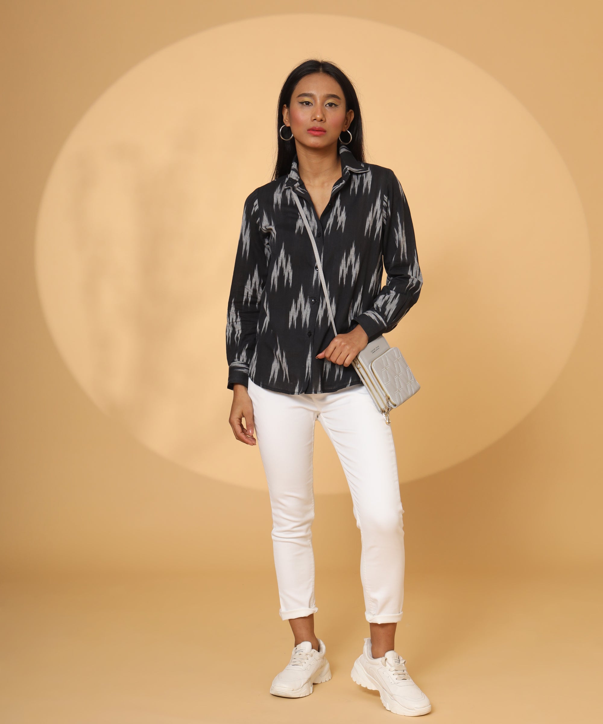 I AM JOY IKAT FULL SLEEVE SHIRT FOR WOMEN