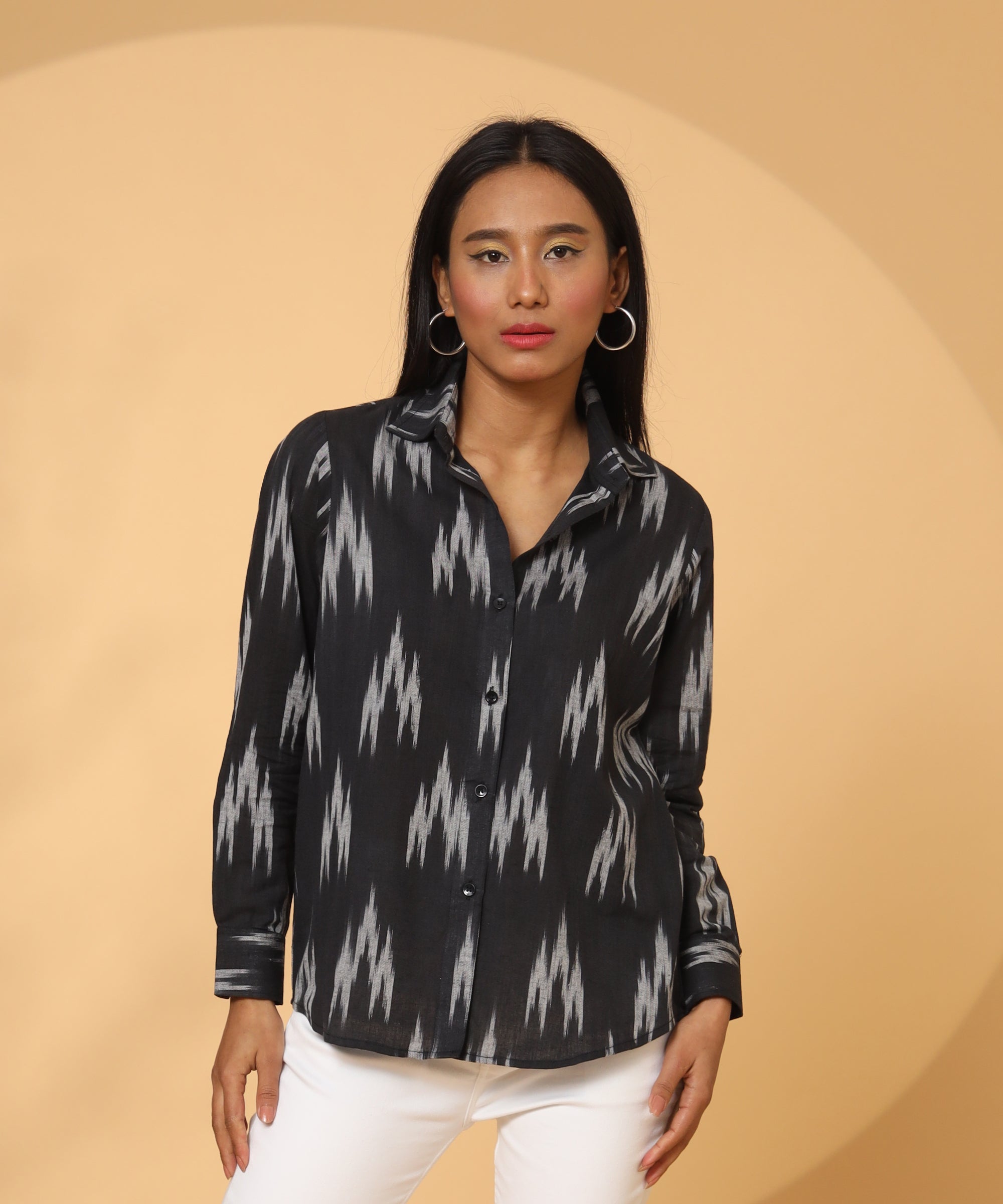 I AM JOY IKAT FULL SLEEVE SHIRT FOR WOMEN