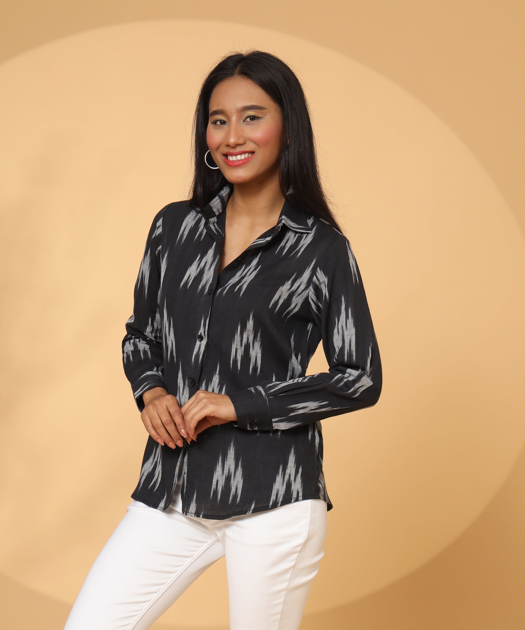 I AM JOY IKAT FULL SLEEVE SHIRT FOR WOMEN