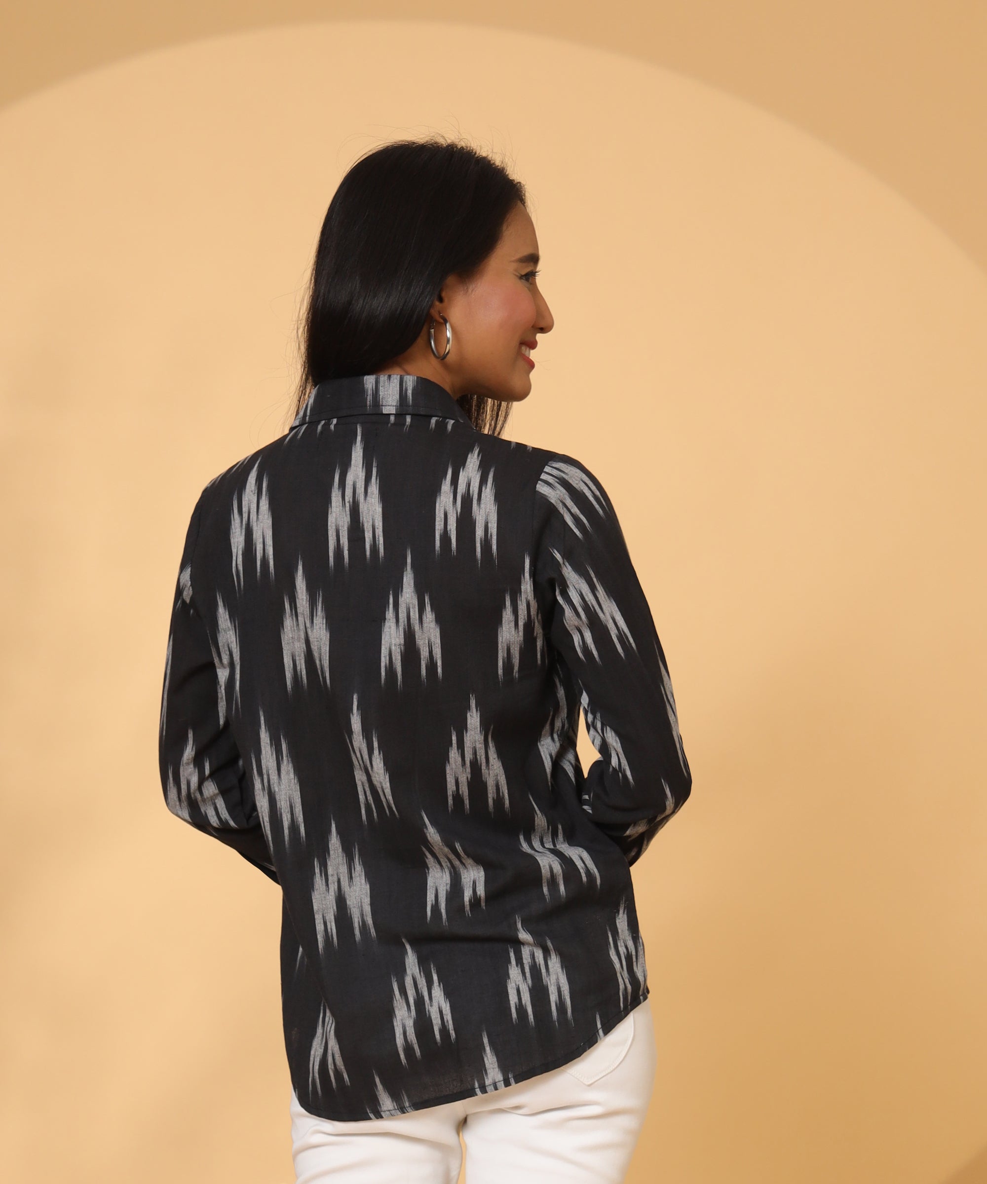 I AM JOY IKAT FULL SLEEVE SHIRT FOR WOMEN