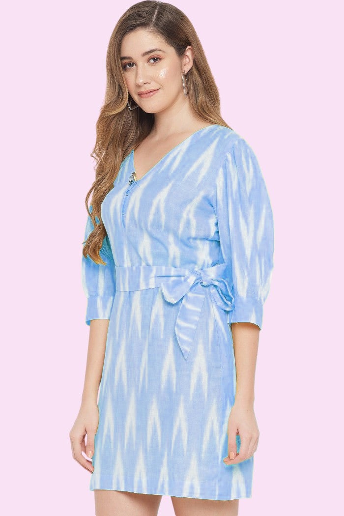 RAMAJIKK CANARY IKAT MIDI DRESS FOR WOMEN