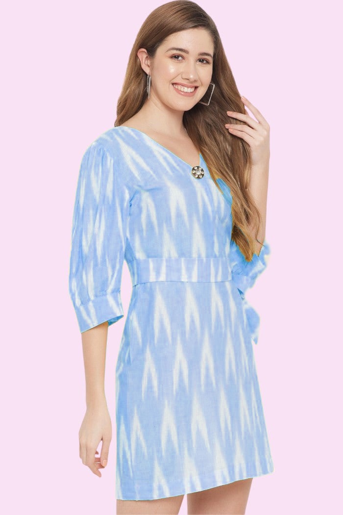 RAMAJIKK CANARY IKAT MIDI DRESS FOR WOMEN