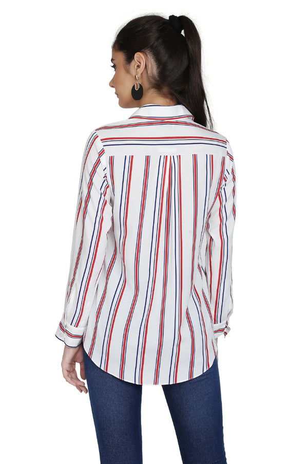 RED & WHITE STRIPE SHIRT FOR WOMEN