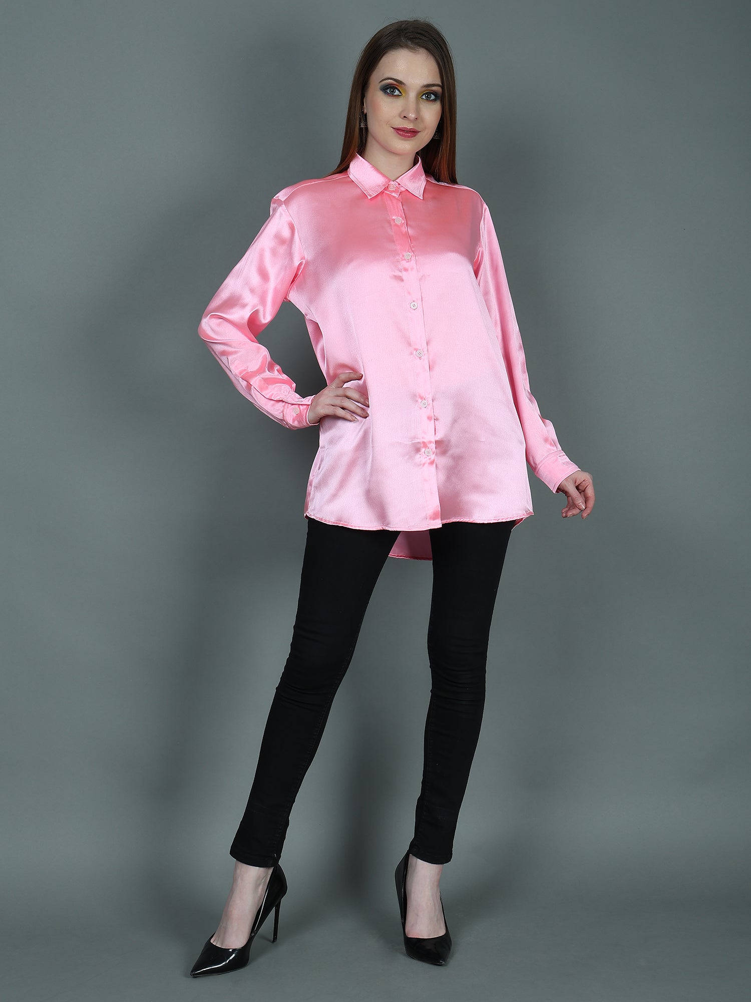 DESIGNER SATIN SHIRT FOR WOMEN