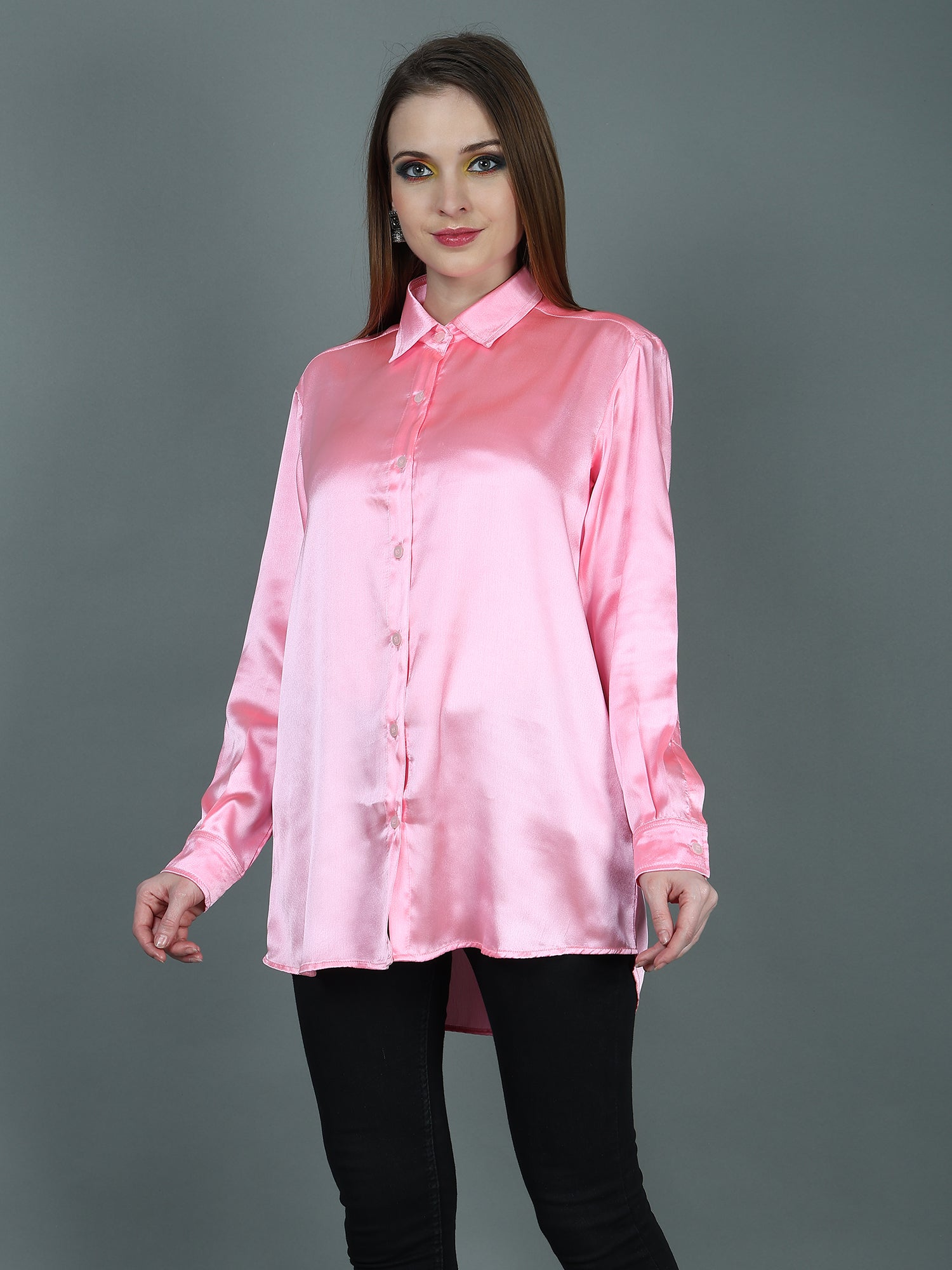 DESIGNER SATIN SHIRT FOR WOMEN