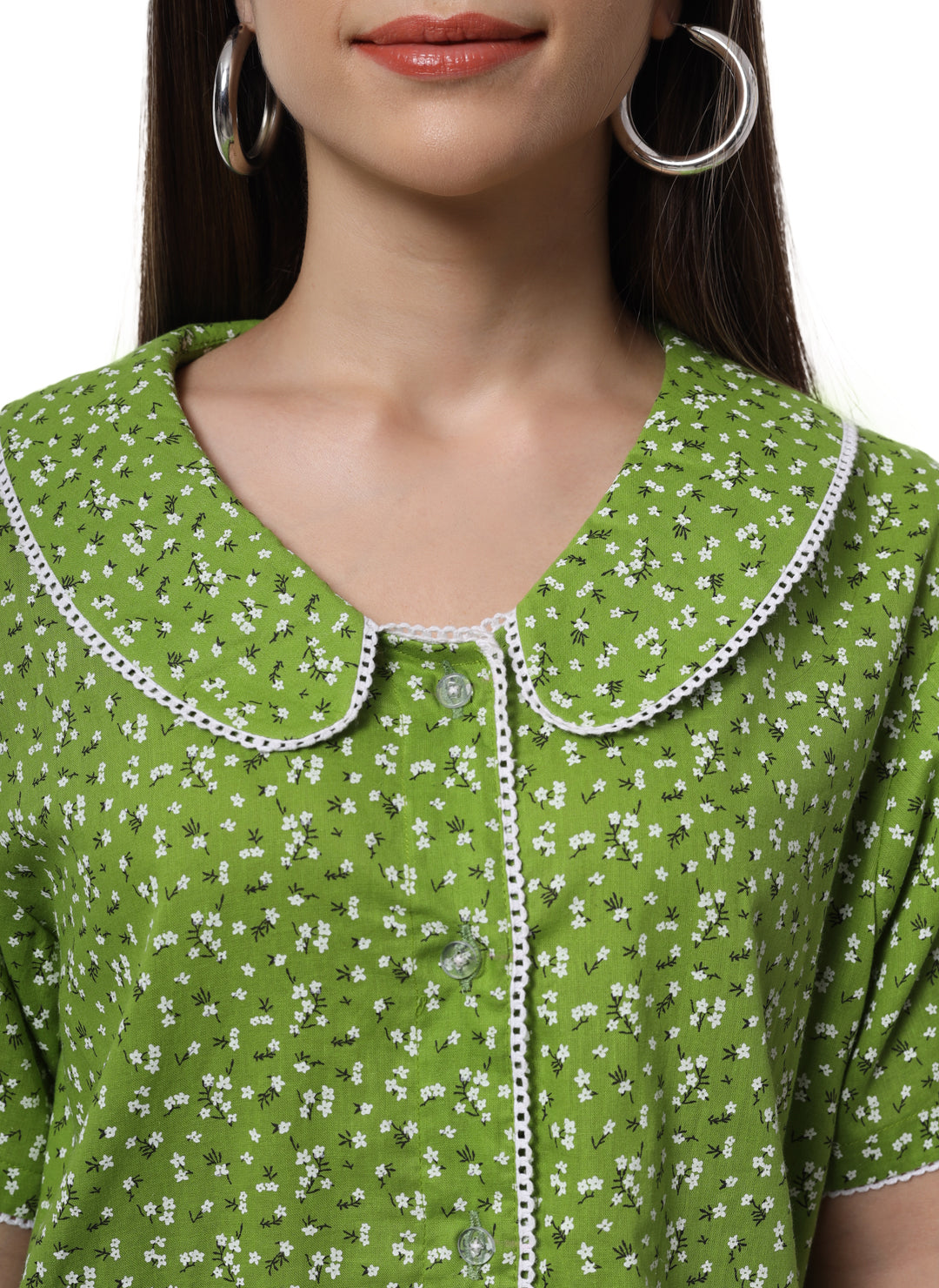 PRINTED GREEN HALF SLEEVES NIGHT SUIT FOR WOMEN